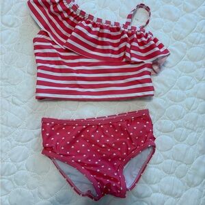 Ruffle Butt Girls Striped Bikini Set